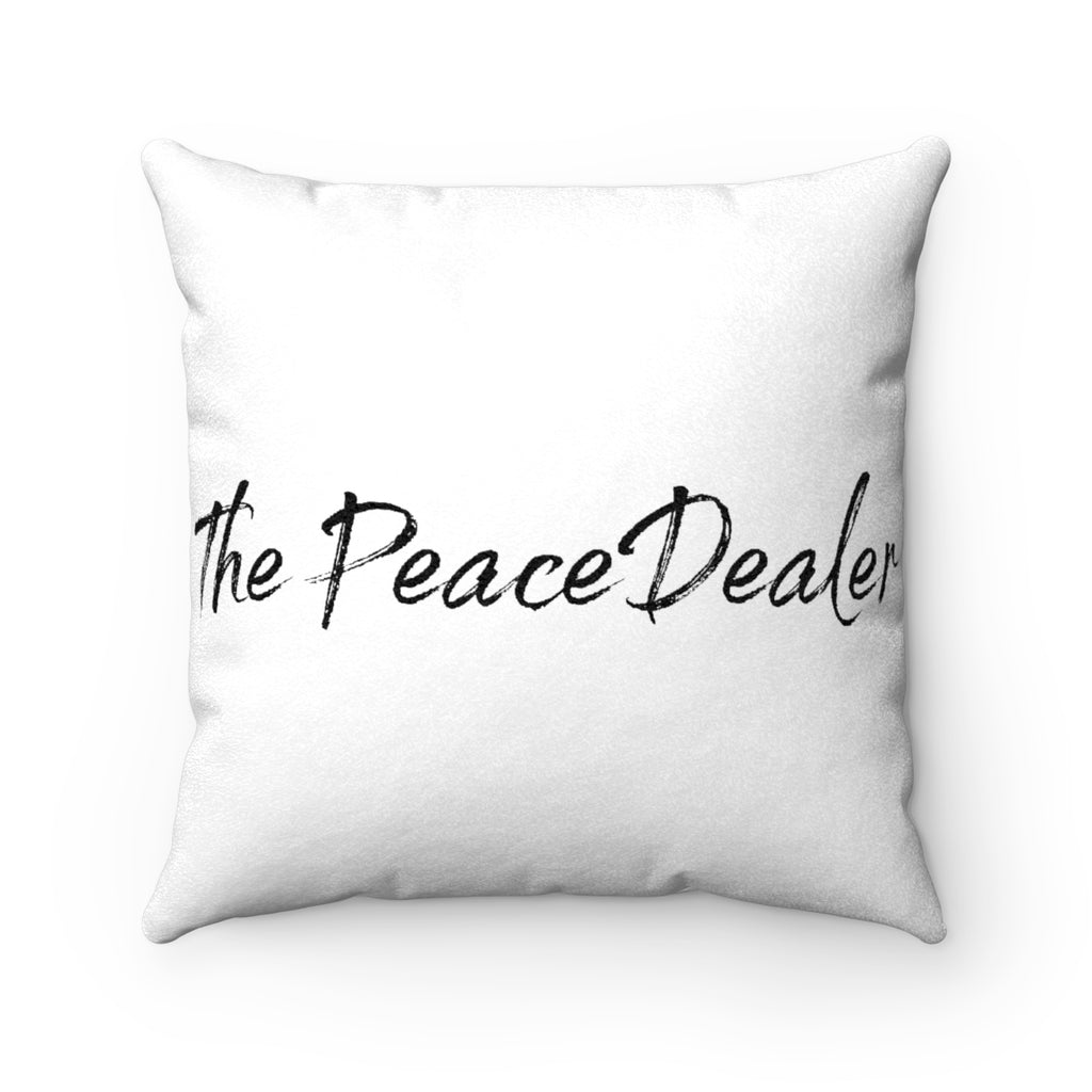 Official The Peace Dealer Faux Suede Square Pillow - The Peace Dealer